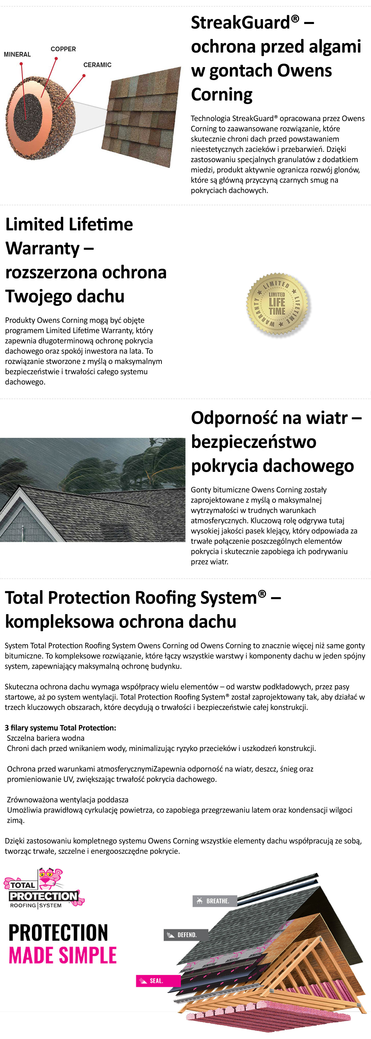 Zalety gontu Owens Corning